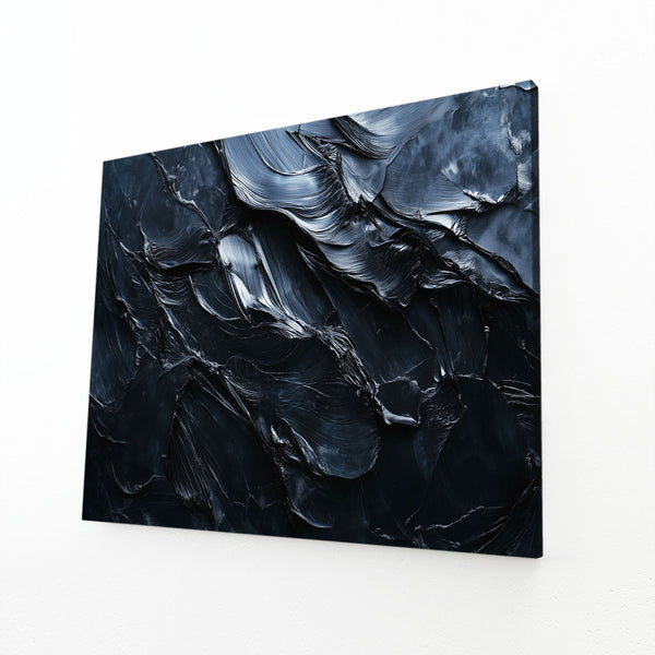 Crack Black Abstract Art