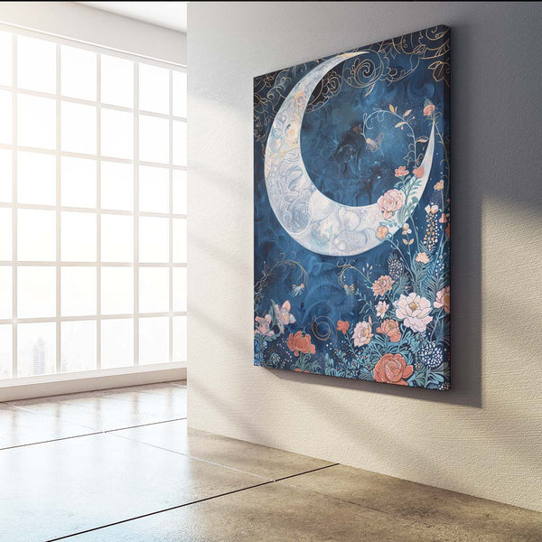 Crescent Moon Flowers Art | MusaArtGallery™