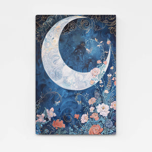 Crescent Moon Flowers Art | MusaArtGallery™