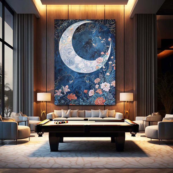 Crescent Moon Flowers Art | MusaArtGallery™