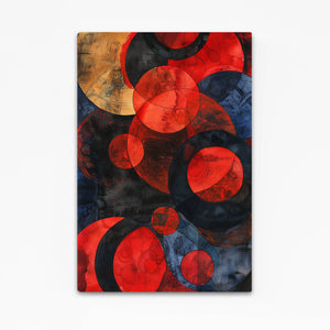 Crimson Circles Abstract Art | MusaArtGallery™