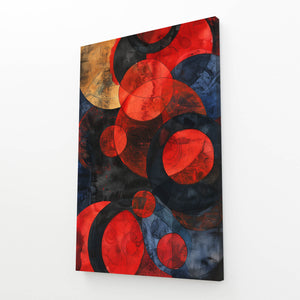 Crimson Circles Abstract Art | MusaArtGallery™