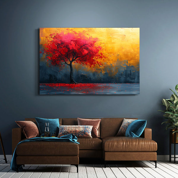 Crimson Glow Tree Art | MusaArtGallery™