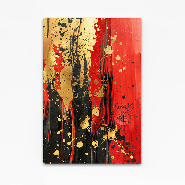 Crimson Gold Abstract Art | MusaArtGallery™