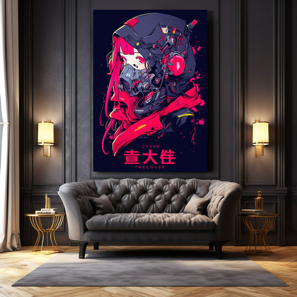 Crimson Hacker Cyberpunk Art | MusaArtGallery™