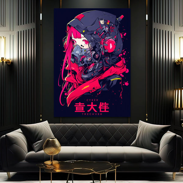 Crimson Hacker Cyberpunk Art | MusaArtGallery™