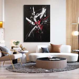 Crimson Impact Abstract Art | MusaArtGallery™
