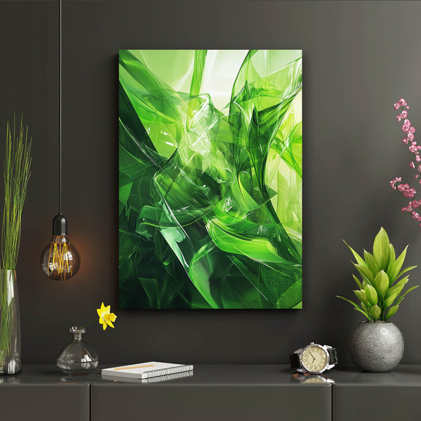 Crystal Bloom Green Abstract Art | MusaArtGallery™