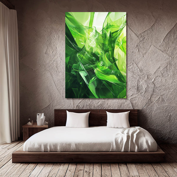 Crystal Bloom Green Abstract Art | MusaArtGallery™