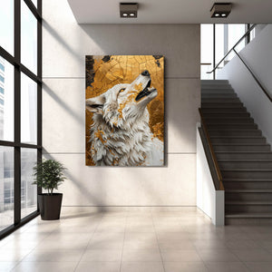 Cute Gold White Wolf Art  | MusaArtGallery™