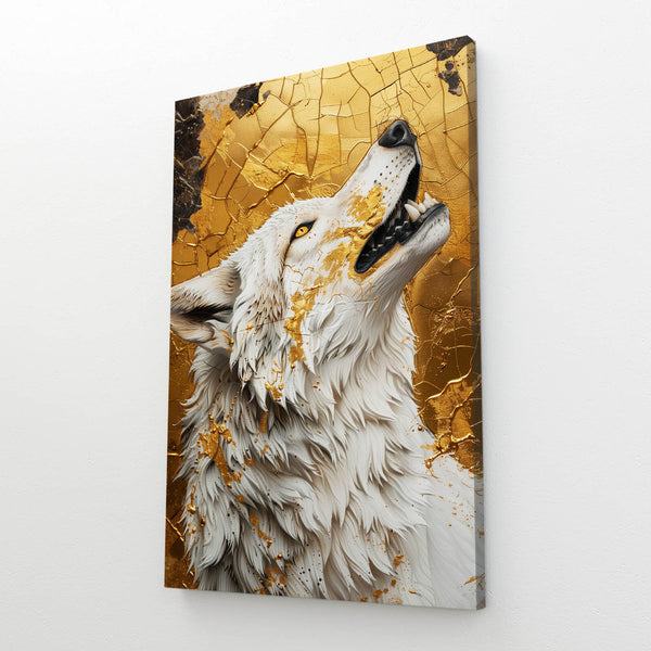 Cute Gold White Wolf Art  | MusaArtGallery™