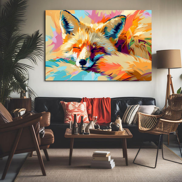 Cute Sleeping Fox Art | MusaArtGallery™