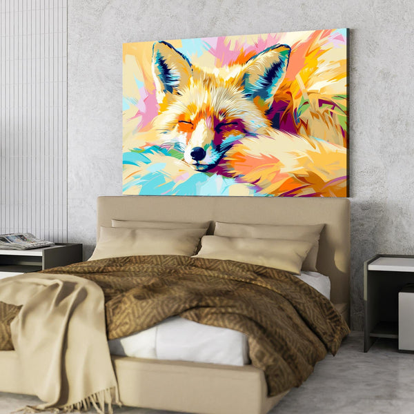 Cute Sleeping Fox Art | MusaArtGallery™