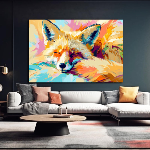 Cute Sleeping Fox Art | MusaArtGallery™