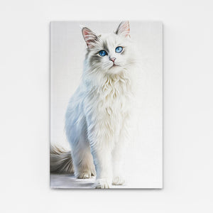 Cute White Cat Art | MusaArtGallery™