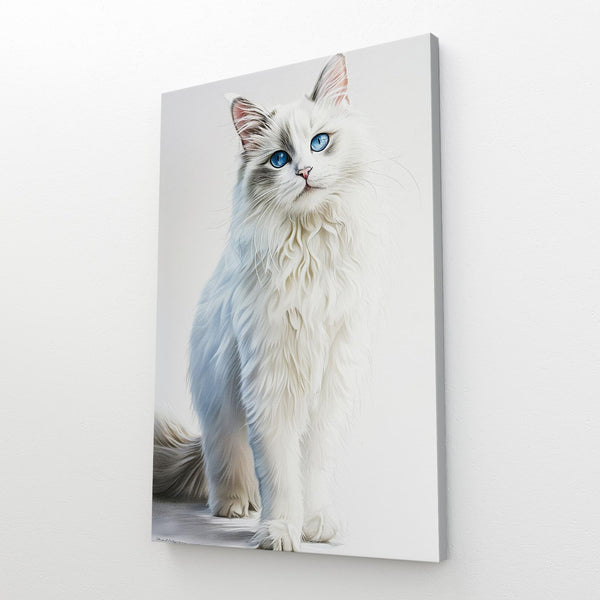 Cute White Cat Art | MusaArtGallery™
