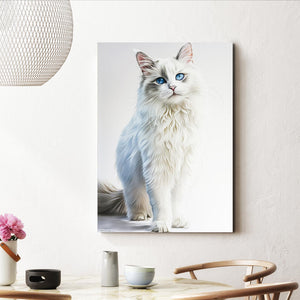 Cute White Cat Art | MusaArtGallery™