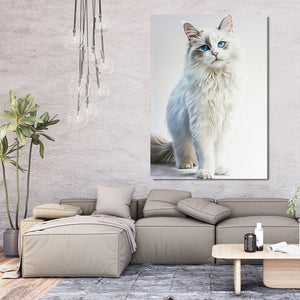 Cute White Cat Art | MusaArtGallery™