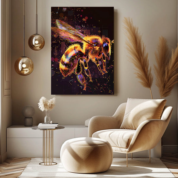 Cyber Glow Bee Art | MusaArtGallery™