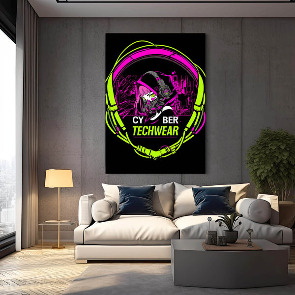 Cyber Neon Mask Cyberpunk Art | MusaArtGallery™