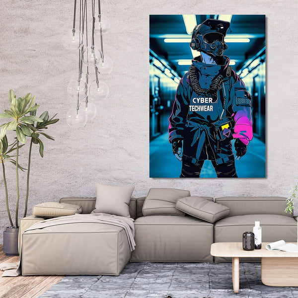 Cyber Neon Soldier Cyberpunk Art | MusaArtGallery™