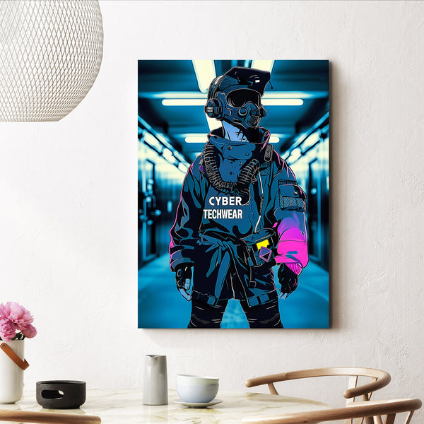 Cyber Neon Soldier Cyberpunk Art | MusaArtGallery™