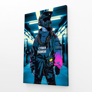 Cyber Neon Soldier Cyberpunk Art | MusaArtGallery™