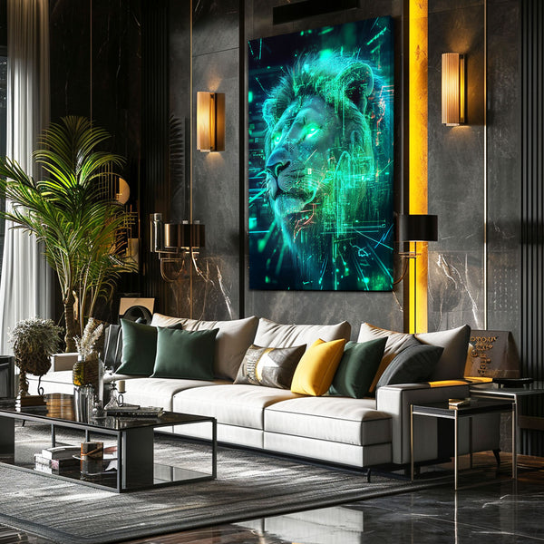 Cyber Vision Lion Wall Art | MusaArtGallery™