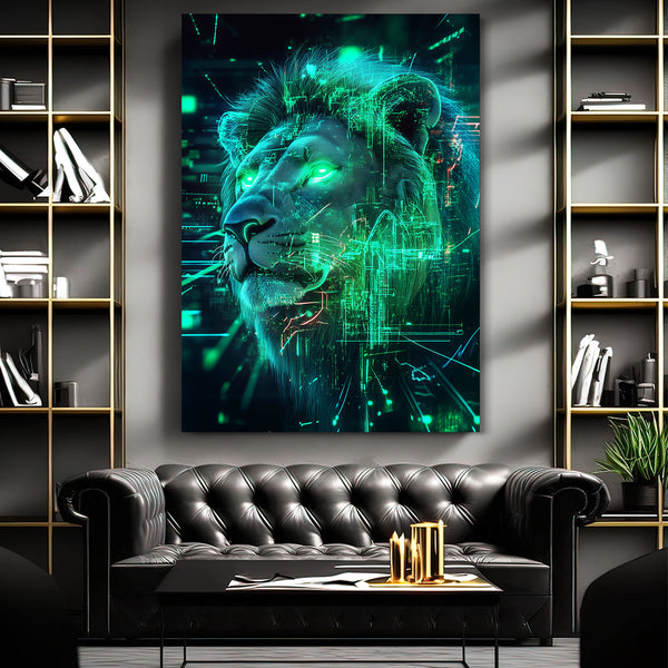 Cyber Vision Lion Wall Art | MusaArtGallery™