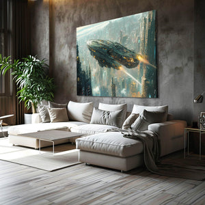 Cyberpunk Art Futuristic Starship | MusaArtGallery™