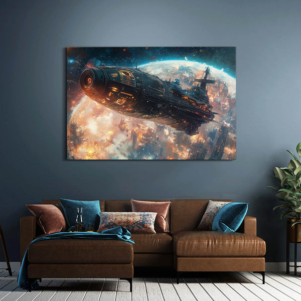 Cyberpunk Art Galactic Starship | MusaArtGallery™