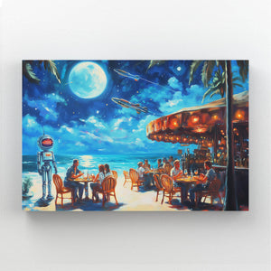 Cyberpunk Art Lunar Beach | MusaArtGallery™