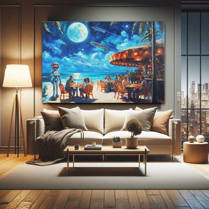 Cyberpunk Art Lunar Beach | MusaArtGallery™