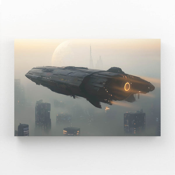 Cyberpunk Art Lunar Starship | MusaArtGallery™