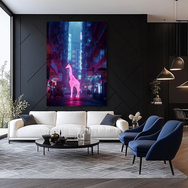 Cyberpunk Giraffe Artwork