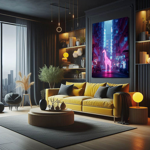 Cyberpunk Giraffe Artwork