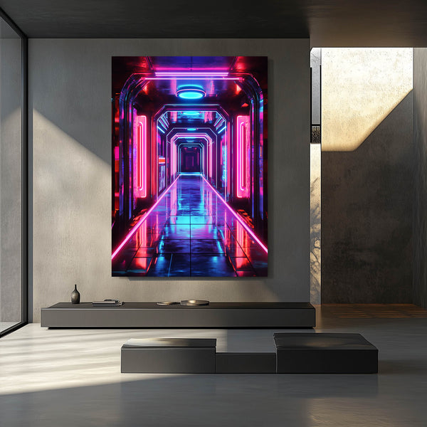 Cyberpunk Neon Corridor | MusaArtGallery™