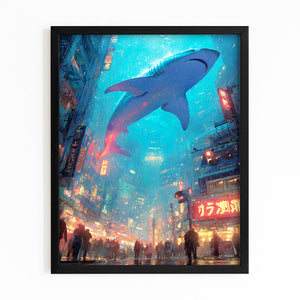 Cyberpunk Shark Wall Decor
