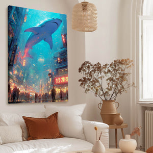 Cyberpunk Shark Wall Decor