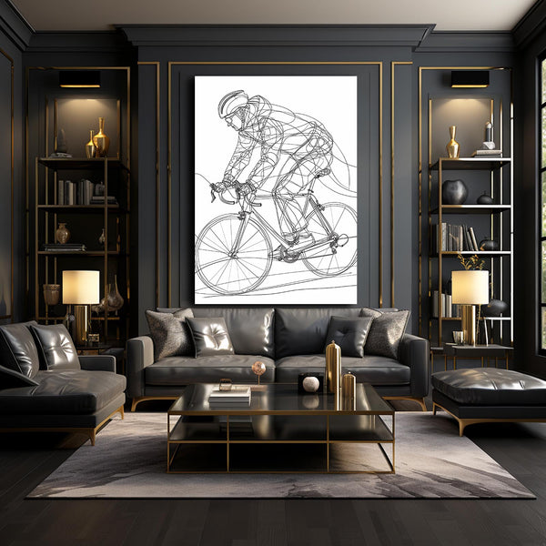 Cyclist Line Art | MusaArtGallery™