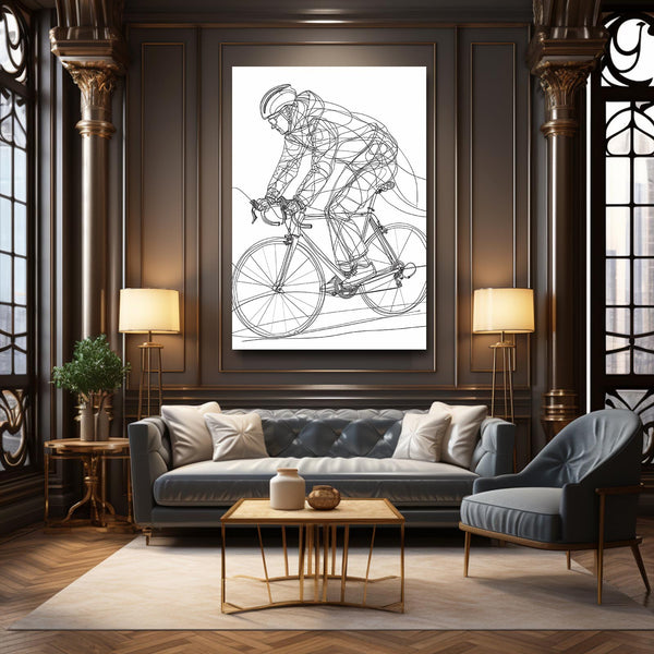 Cyclist Line Art | MusaArtGallery™