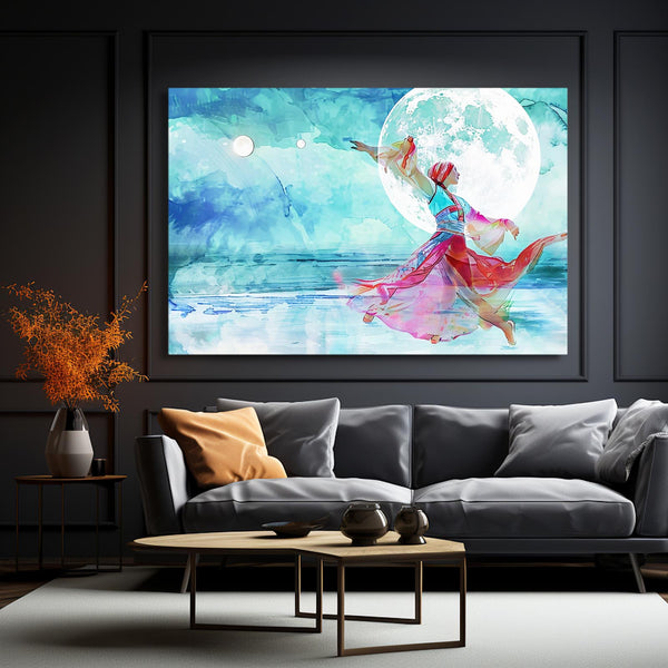 Dancing Girl Moon Art | MusaArtGallery™