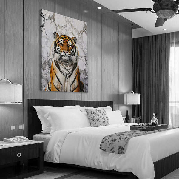 White Marble Tiger Art | MusaArtGallery™
