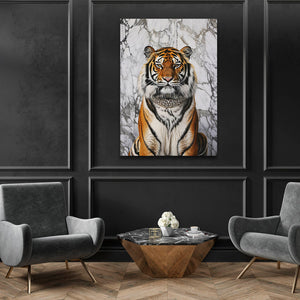 White Marble Tiger Art | MusaArtGallery™