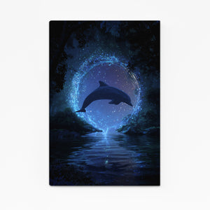 Dark Blue Dolphin Art