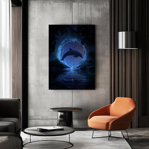 Dark Blue Dolphin Art