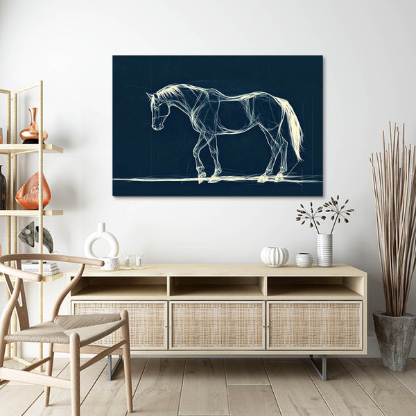Dark Blue Horse Art