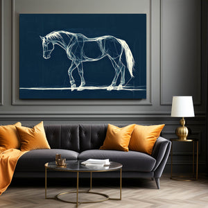 Dark Blue Horse Art