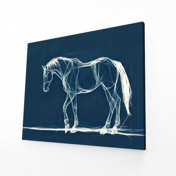 Dark Blue Horse Art