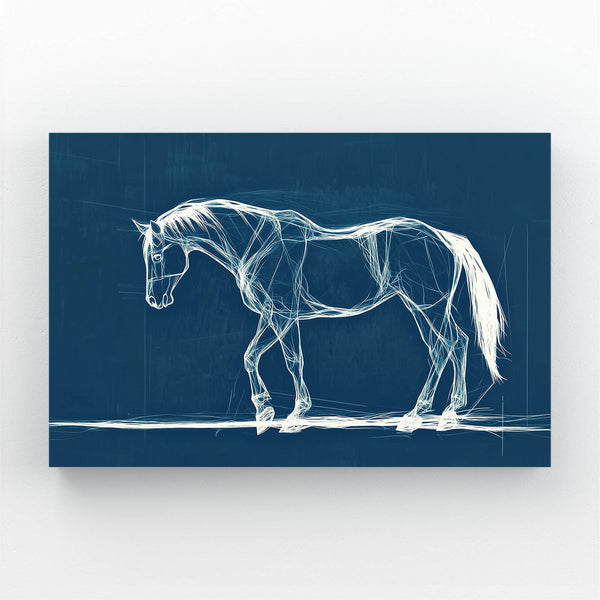 Dark Blue Horse Art